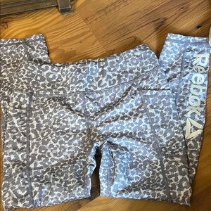 Reebok Kids White and Gray Pattern Leggings